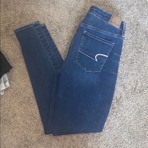 American Eagle super high-rise non ripped jeans